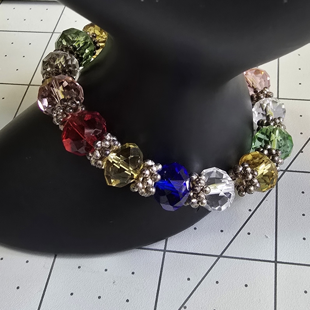 Multicolor Crystal Beaded Bracelet - Picture 2 of 7